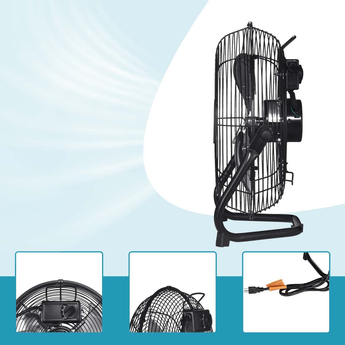 3 Speed Heavy Duty Metal Floor Fan and Tilt Head