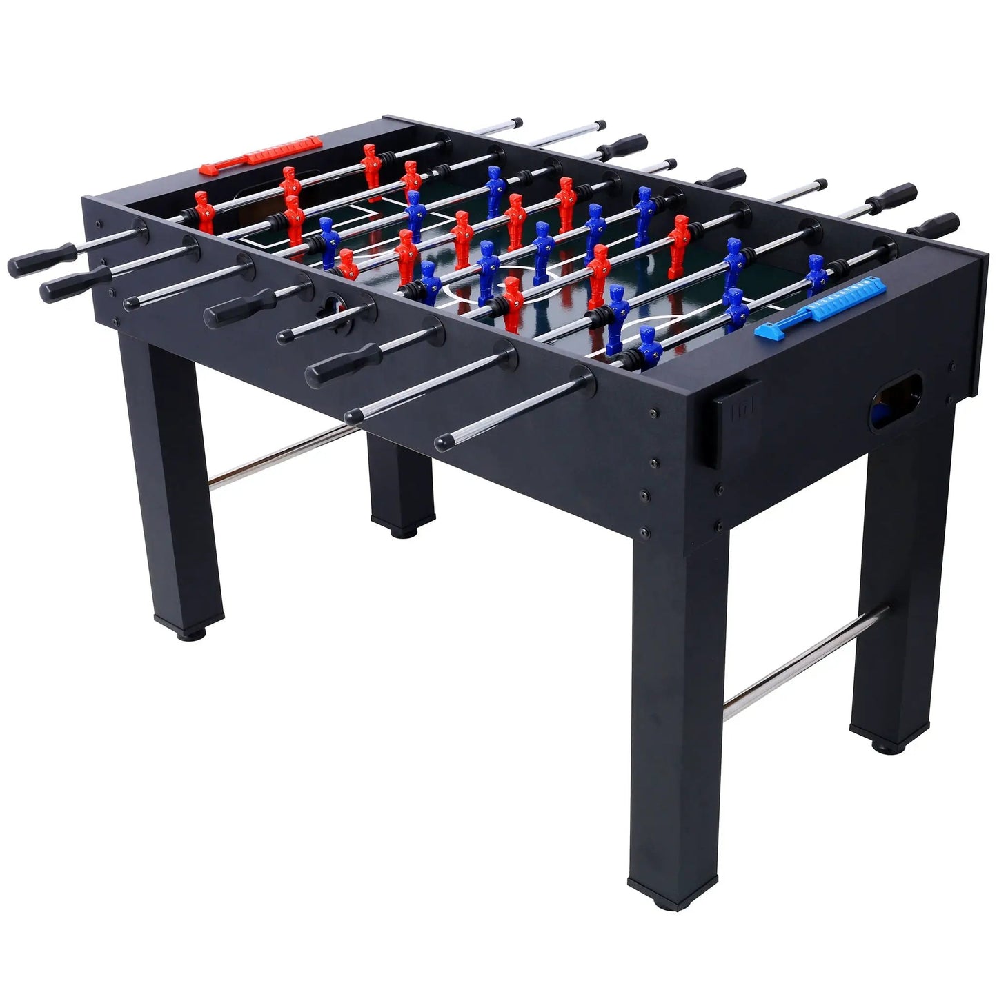 Foosball table Hurricane by Unique Piece Furniture black frame red/blue players on green field on Tampa Home & Garden Store