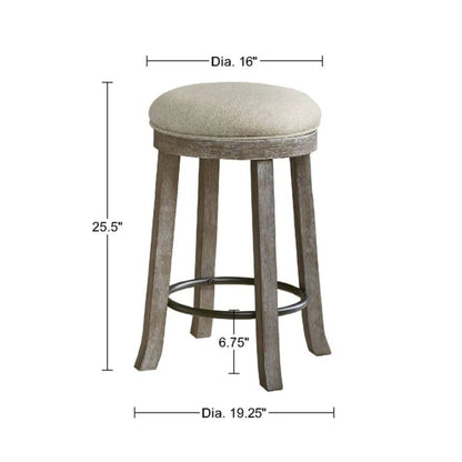 Swivel Counter Stool cream upholstery reclaimed gray wood legs 24-27 in Unique Piece Furniture on Tampa Home & Garden Store