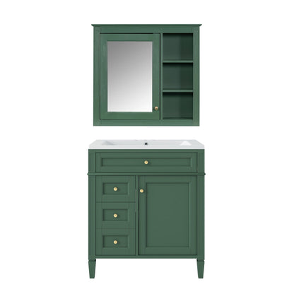 Bathroom vanity with medicine cabinet, mirror door and open shelves by HouseOfZazla on Tampa Home & Garden Store