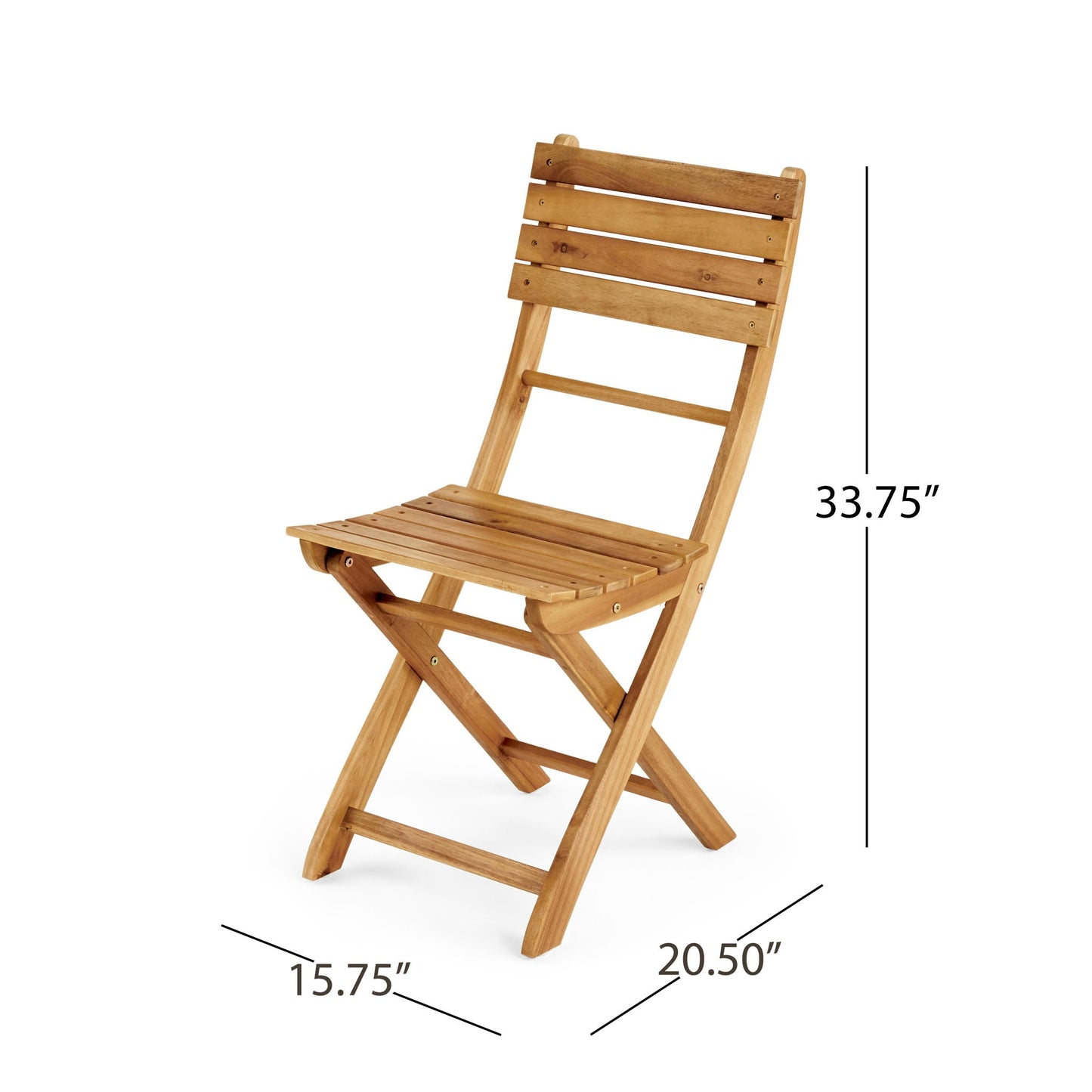 Outdoor Foldable Wood Dining Chair Set of Two