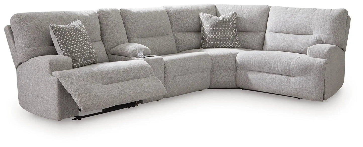 Acklen Place reclining sectional in gray fabric with cupholders by Unique Piece Furniture on Tampa Home & Garden Store