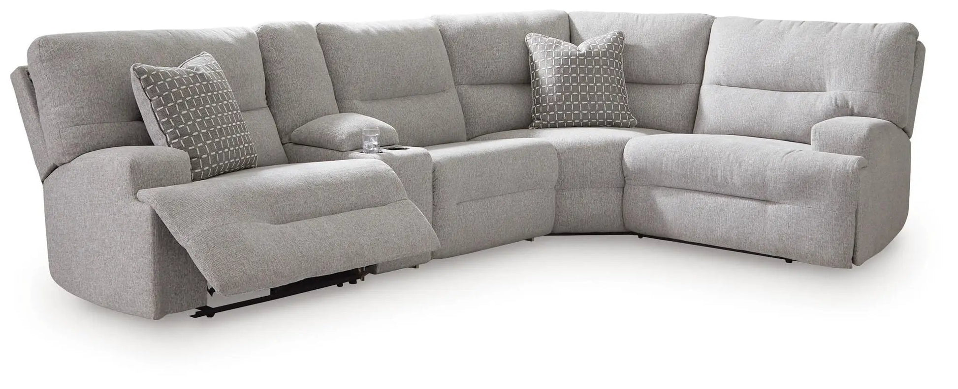 Acklen Place reclining sectional in gray fabric with cupholders by Unique Piece Furniture on Tampa Home & Garden Store