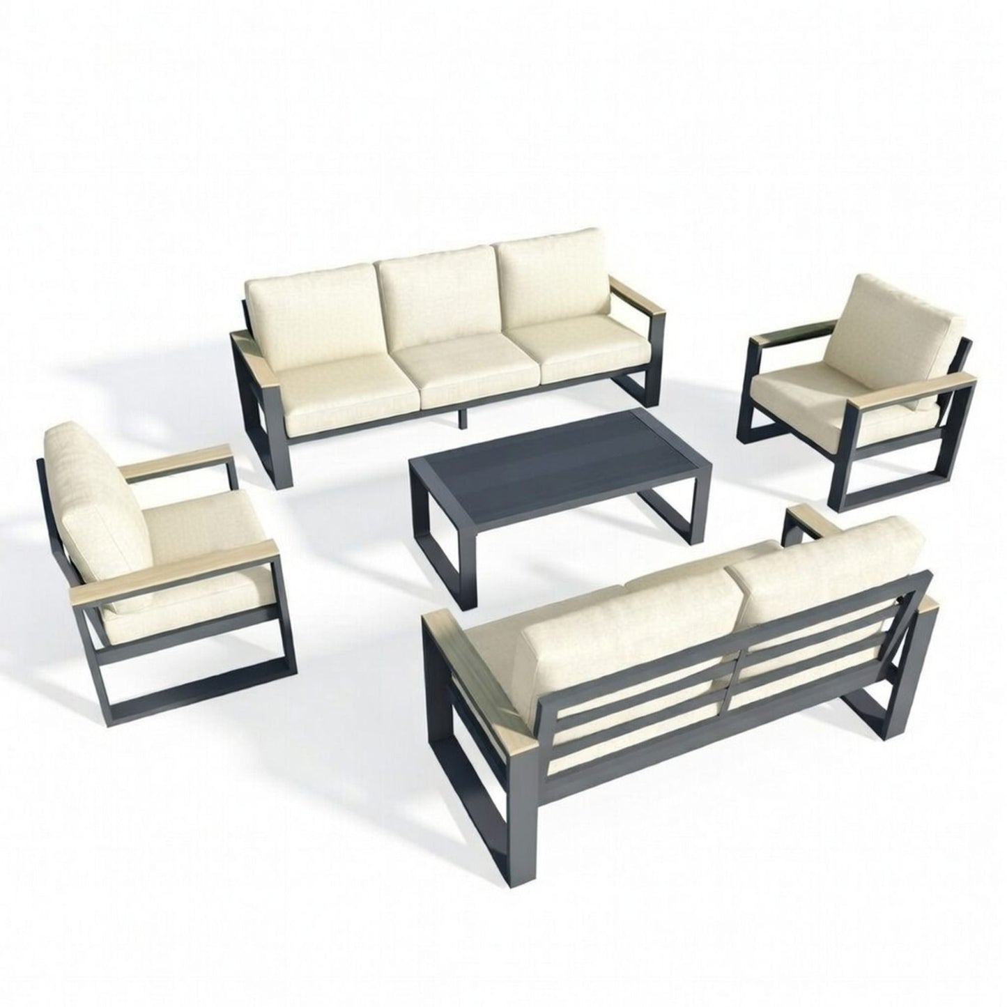 Modern Outdoor Sofa Set with the Coffee Table