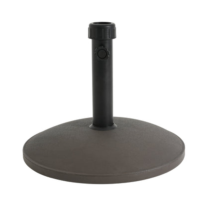 Brown Round Outdoor Umbrella Base and Concrete