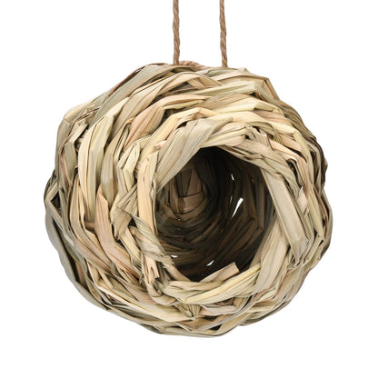 Straw spherical bird nest hanging with jute rope, natural beige color, Sell My Stuff on Tampa Home & Garden Store