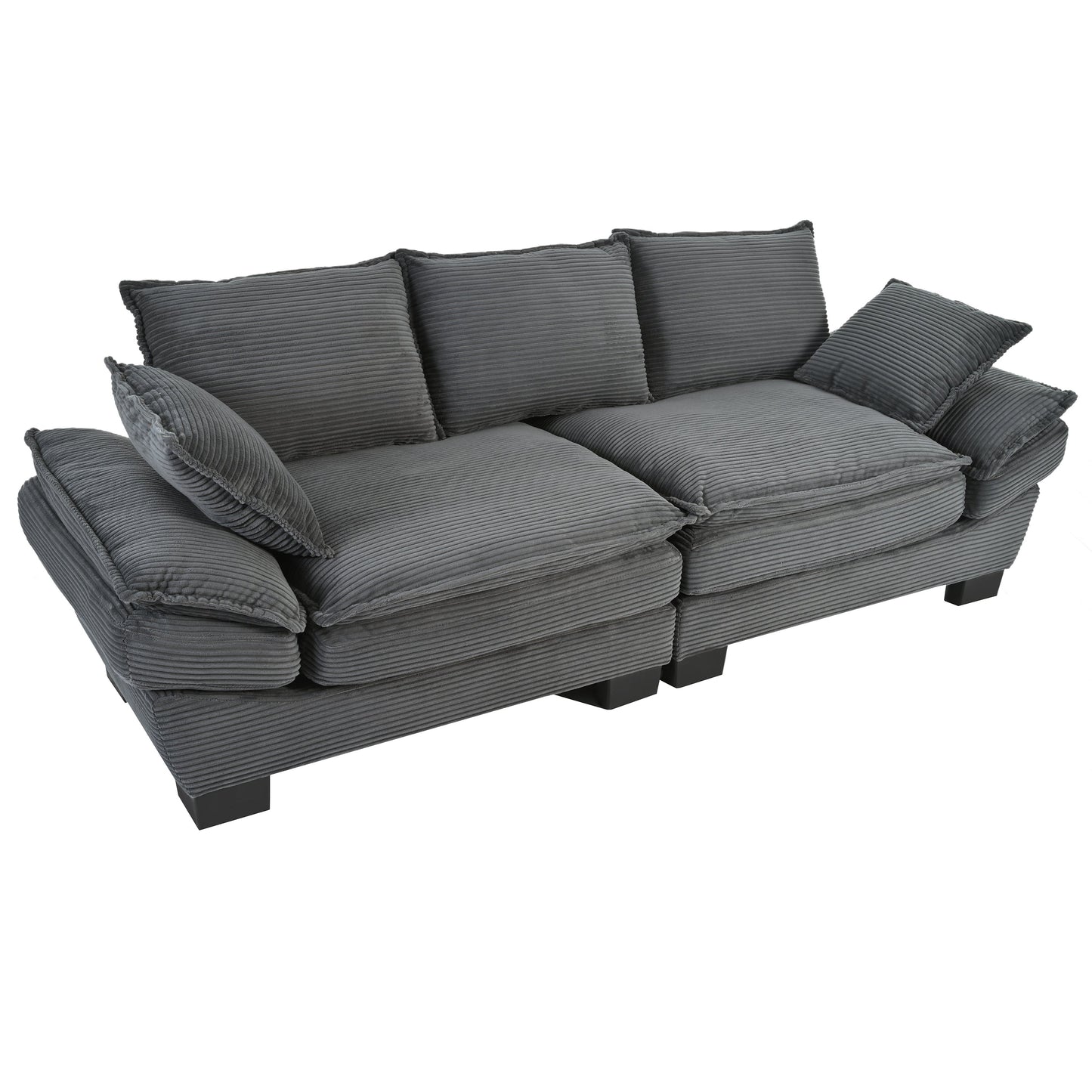 Modern Corduroy Sofa and the Curved Frame