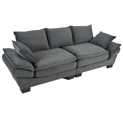 Modern Corduroy Sofa and the Curved Frame