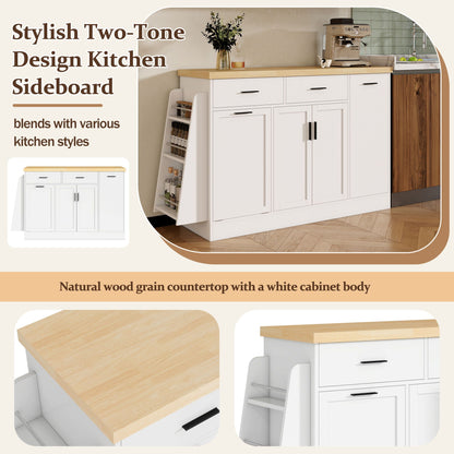 Kitchen Sideboard and Cabinet with Spice Rack