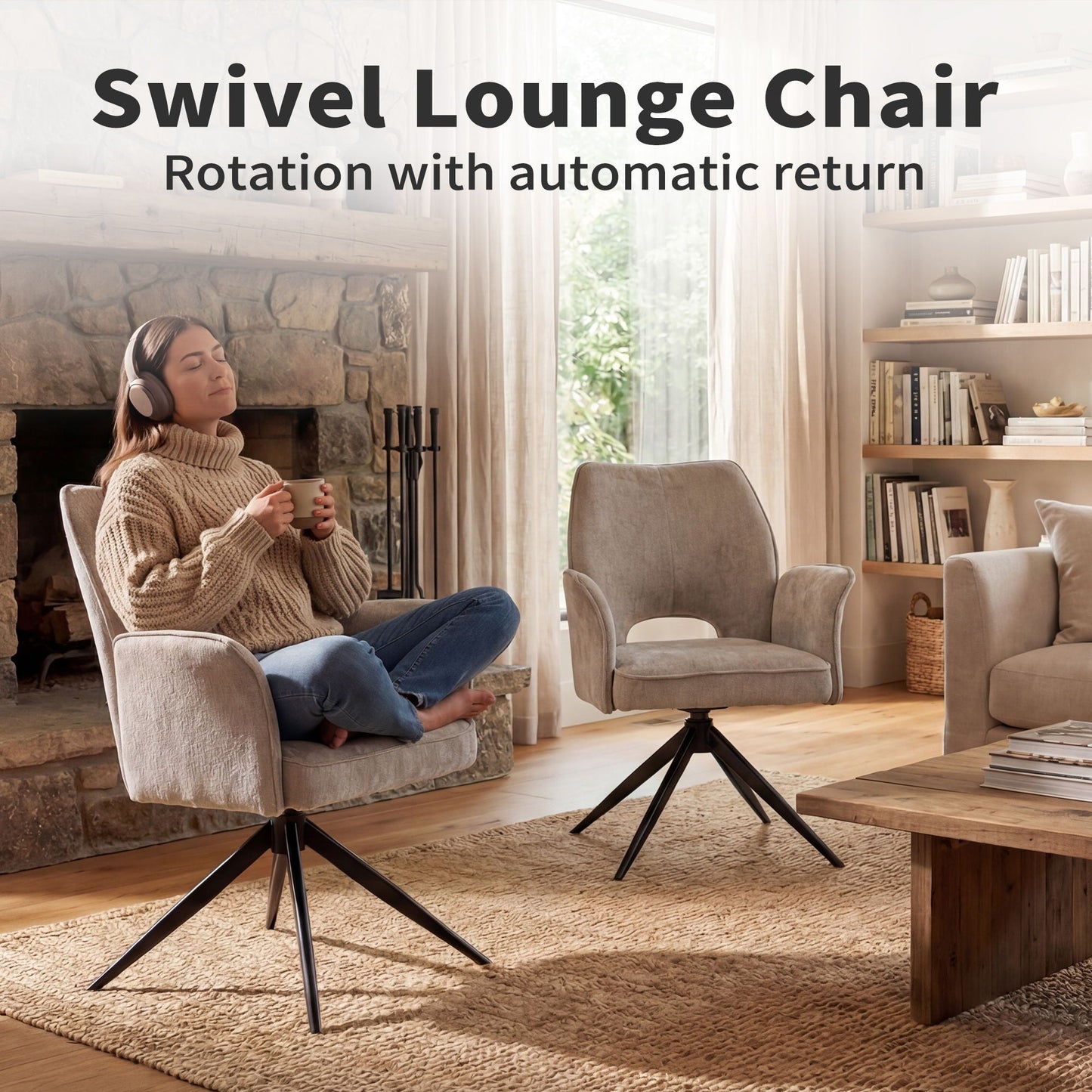 Gray Swivel Dining Chairs With a Soft Cushion Set