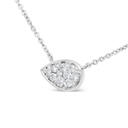 14K white gold teardrop pendant with 1/4 cttw diamonds, 18in chain, G-H color SI2-I1 clarity on Tampa Home & Garden Store