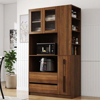 Tall Kitchen Pantry Cabinet and Microwave Stand
