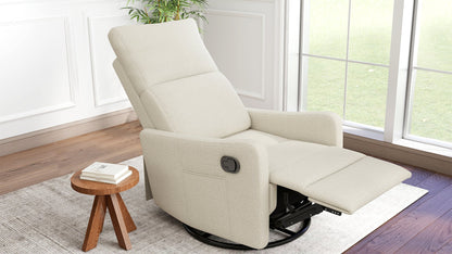Manual Swivel Rocker Recliner Chair beige fabric upholstery by HouseOfZazla on Tampa Home & Garden Store