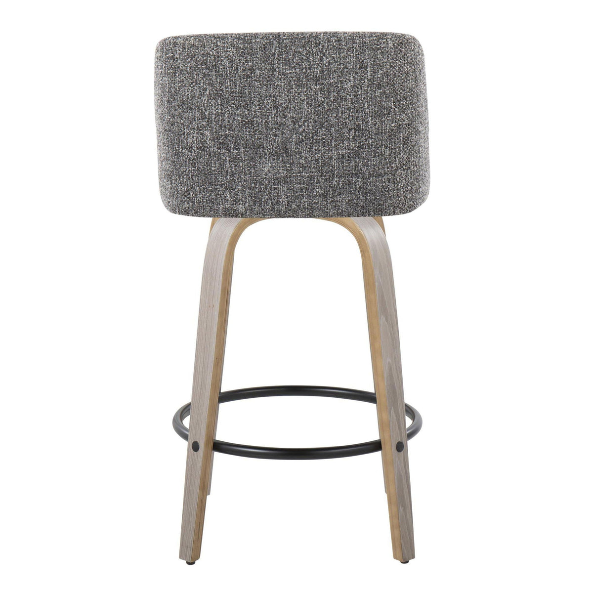 Toriano contemporary fixed-height counter stool set of 2 in gray fabric, light wood legs on Tampa Home & Garden Store