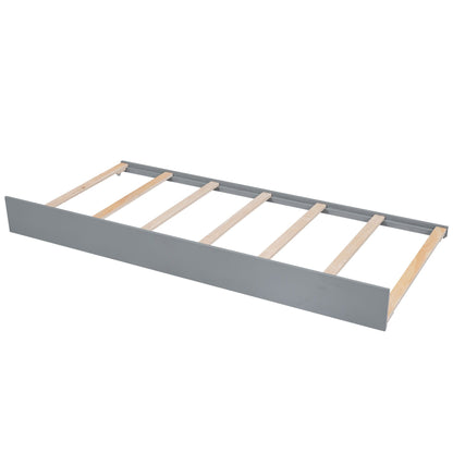 Storage platform bed frame in dark grey with visible wooden slats on Tampa Home & Garden Store