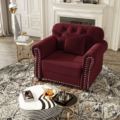 Upholstered Sofa with Nailhead and Rolled Arms