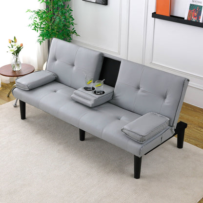Compact Foldable Sofa Bed and Cup Holder