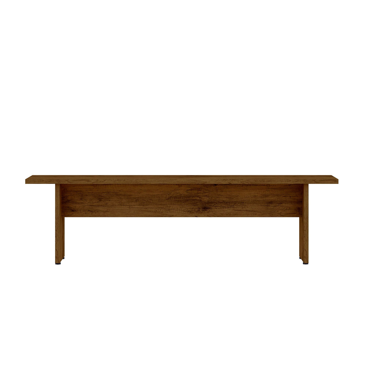 Nomad dining bench for 2 with sturdy wood construction in brown finish on Tampa Home & Garden Store