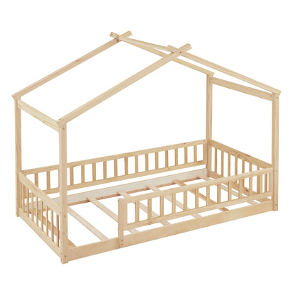 Bed House Bed Frame With Fence canopy bed in pine by Unique Piece Furniture on Tampa Home & Garden Store