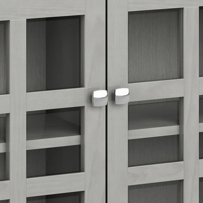 Acadian Handcrafted Entryway Storage Cabinet with glass panels gray wood by HouseOfZazla on Tampa Home & Garden Store
