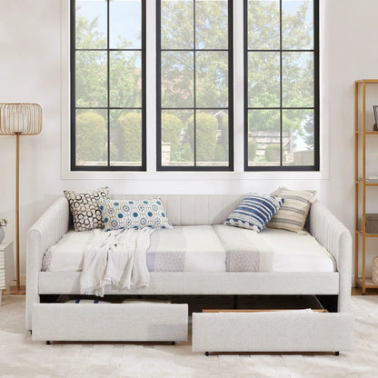 Upholstered Queen Daybed with 2 Drawers