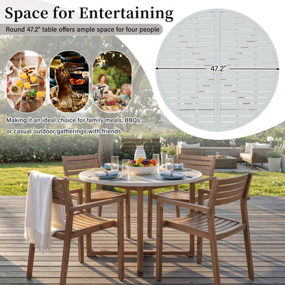 Acacia Wood 5 Piece Outdoor Dining and Chairs