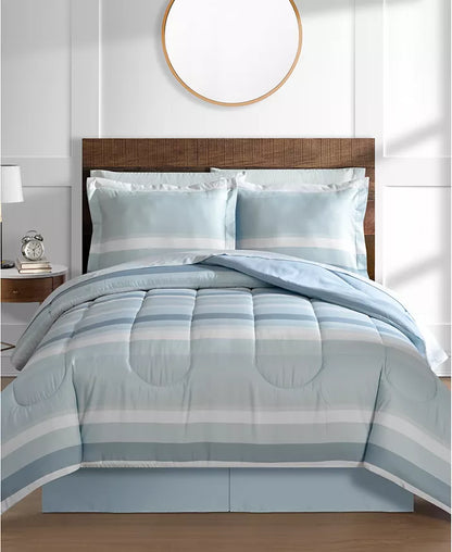 Lanwood Austin Reversible Comforter Set Vanessa Jane with light blue striped quilt new tags on Tampa Home & Garden Store
