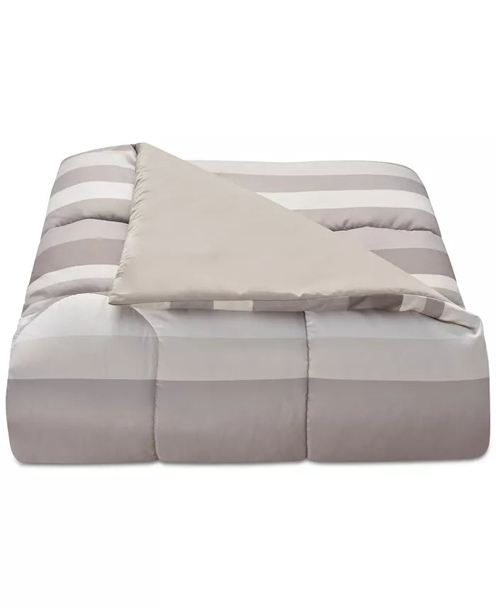 Lanwood Austin Reversible Comforter Set, taupe gray stripes, Vanessa Jane new with tags on Tampa Home & Garden Store