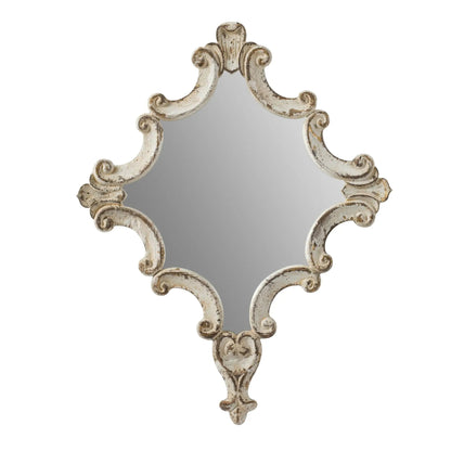Artistic Diamond Scrollwork Mirror antique white distressed frame by Unique Piece Furniture on Tampa Home & Garden Store