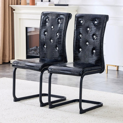 Alligator-Skin Dining Chairs pair crocodile-textured upholstery by Unique Piece Furniture on Tampa Home & Garden Store