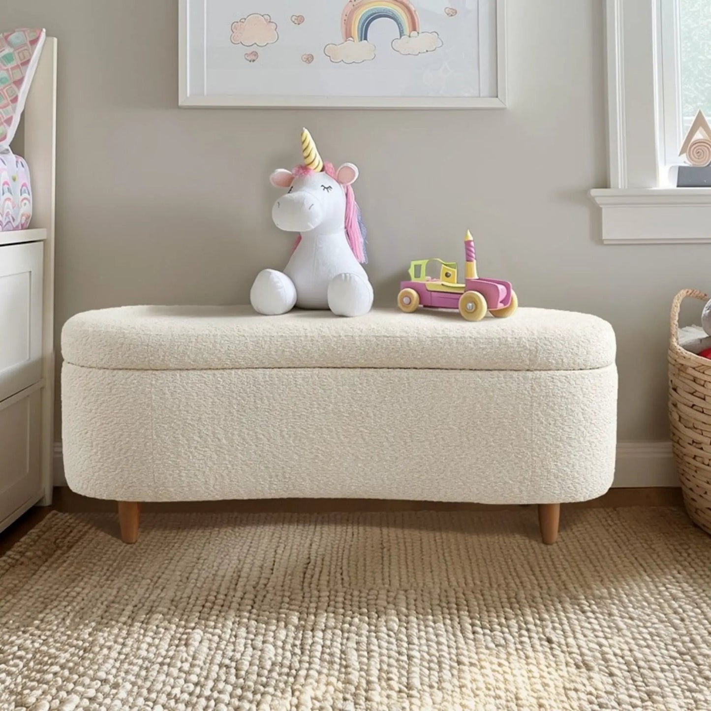 Flip Top Storage Bench With Soft Close Hinges