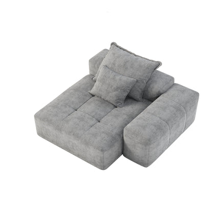 Modular chaise sectional in gray chenille with plush cushions HouseOfZazla on Tampa Home & Garden Store