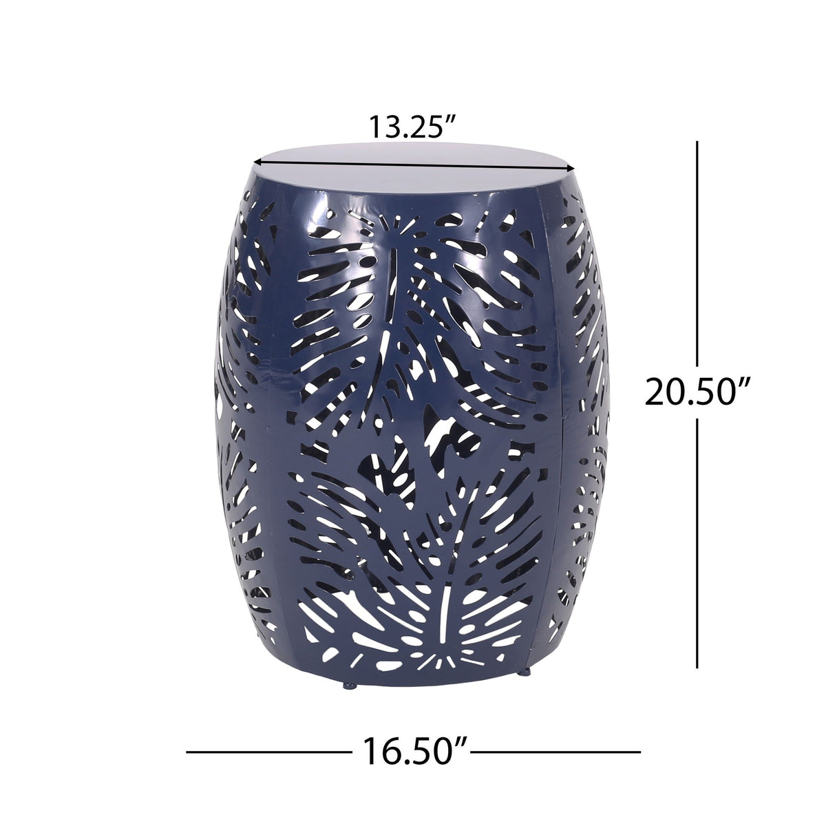 End table blue palm-leaf metal outdoor side table by HouseOfZazla on Tampa Home & Garden Store