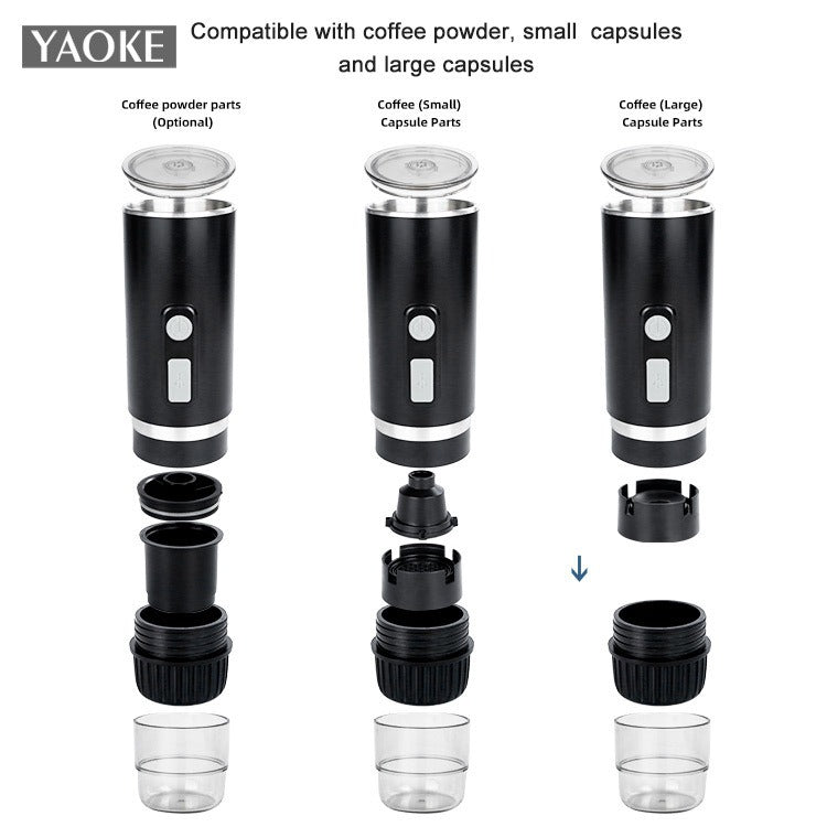 Yaoke portable fully automatic Italian espresso capsule coffee machine large and small capsule coffee powder universal - Tampa Home & Garden Store