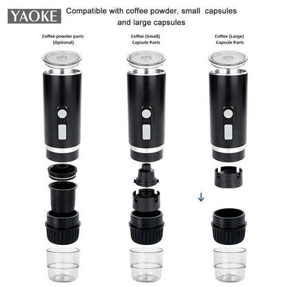 Yaoke portable fully automatic Italian espresso capsule coffee machine large and small capsule coffee powder universal - Tampa Home & Garden Store