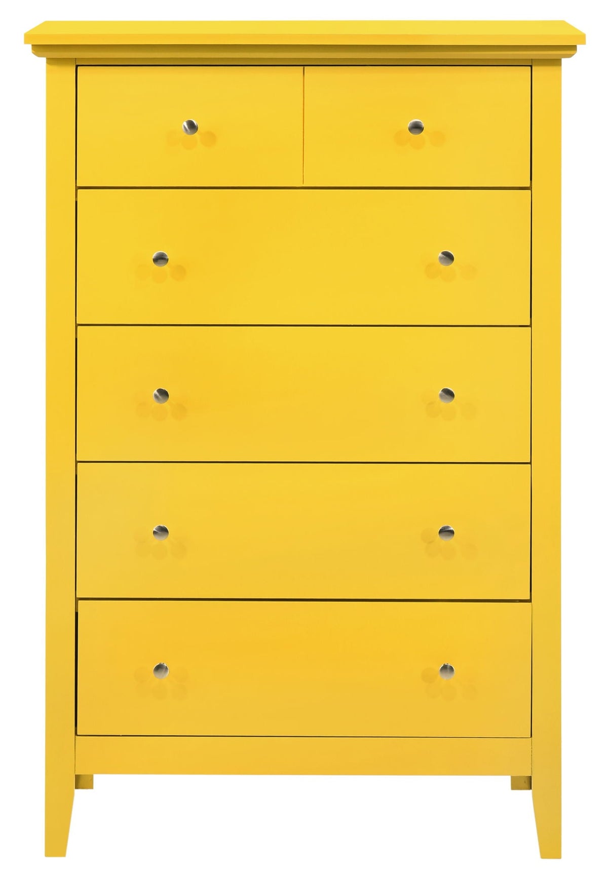 Yellow accent chest with real wood veneer and nickel hardware, 6-drawer by HouseOfZazla on Tampa Home & Garden Store