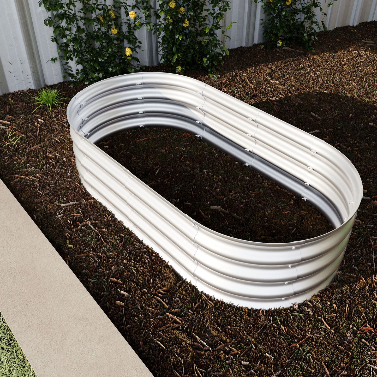 Galvanized Raised Garden Bed Kit for Vegetables, Flowers & Herbs, curved metal planters on Tampa Home & Garden Store