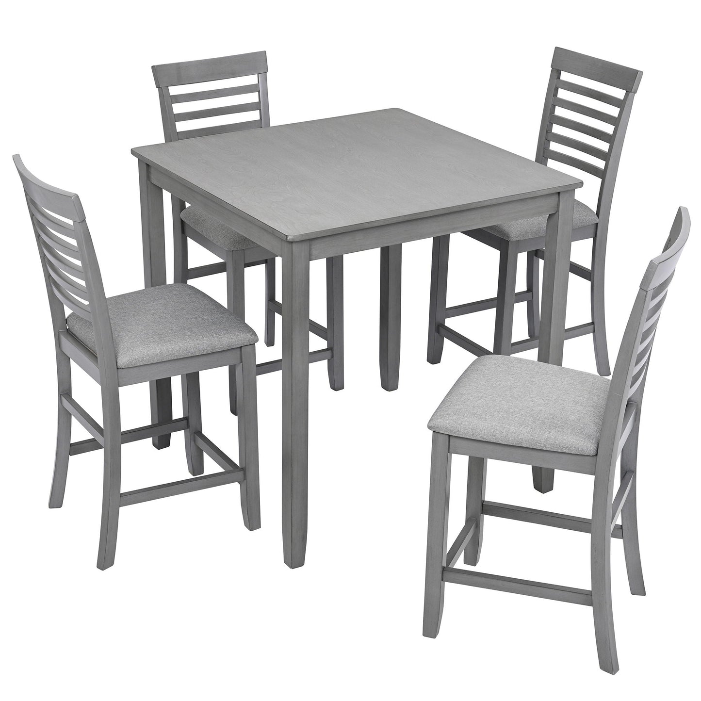 Square Counter Height Dining Table and 4 Chairs