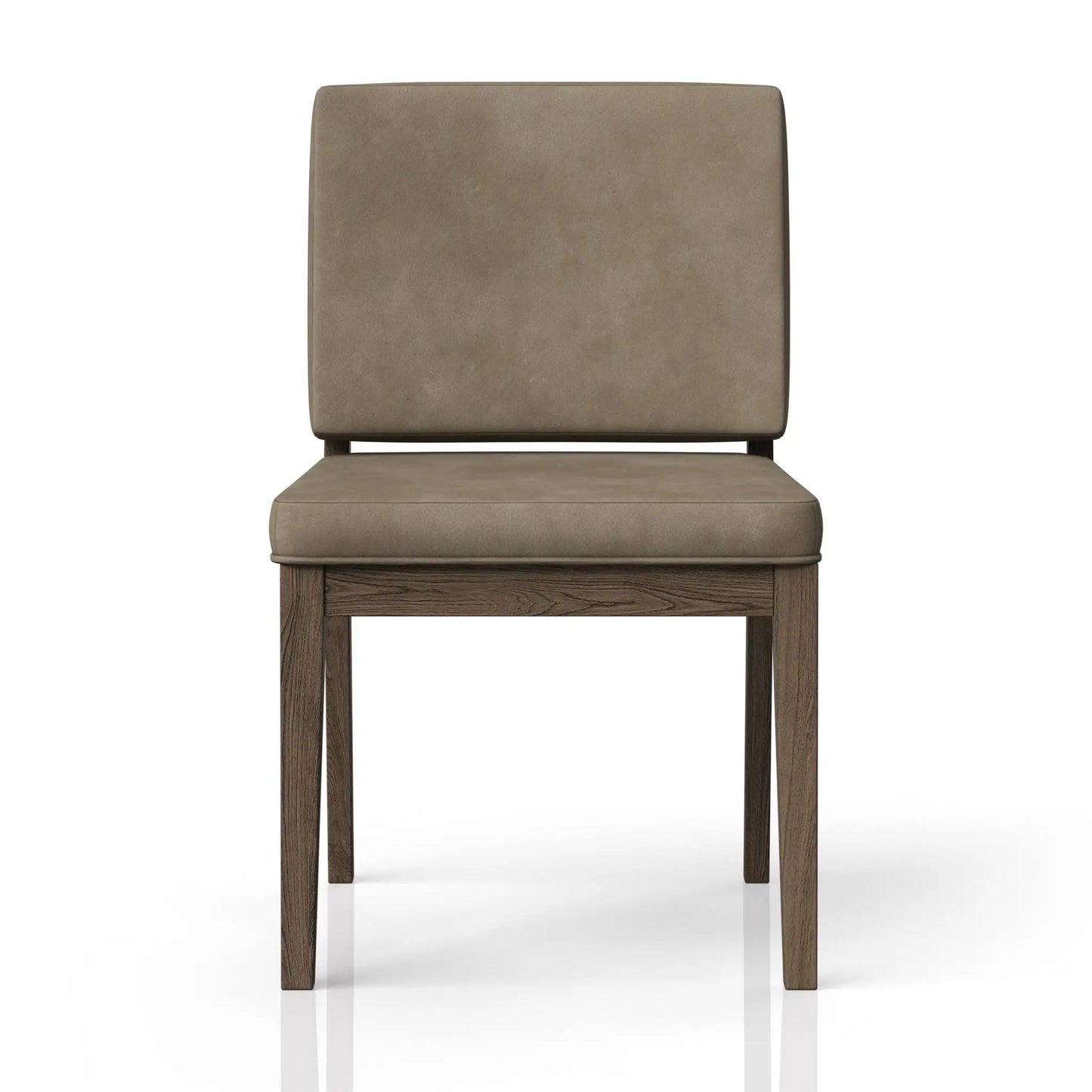 Soft Back Chair Set of 2 in Light Brown Finish