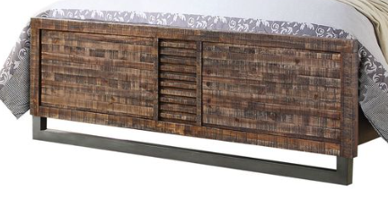 Andria Reclaimed Oak Finish Queen Bed with front storage panels by HouseOfZazla on Tampa Home & Garden Store