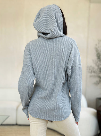 Culture Code gray ribbed knit hooded zip-up jacket for women by Stevvex, coats & jackets on Tampa Home & Garden Store