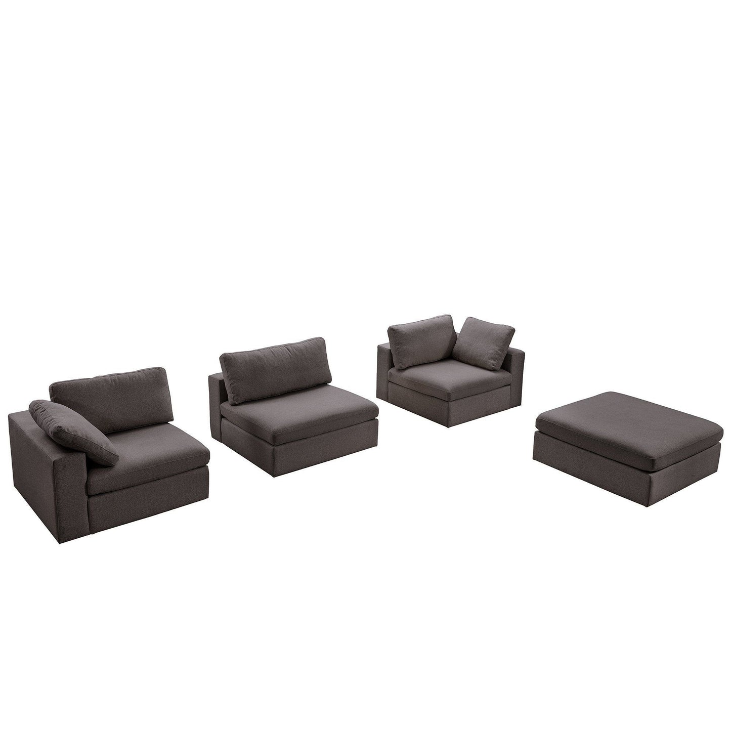 Cecilia modular corner sofa in charcoal gray fabric with plush cushions on Tampa Home & Garden Store