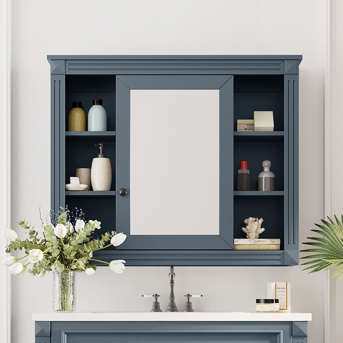 Wall Mounted Bathroom Storage Cabinet and Mirror