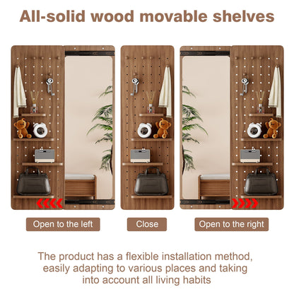 Full-Length Wall Mirror with Shelf and Hook three finishes by HouseOfZazla on Tampa Home & Garden Store