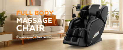 HouseOfZazla black full-body massage chair recliner with zero gravity and air pressure on Tampa Home & Garden Store