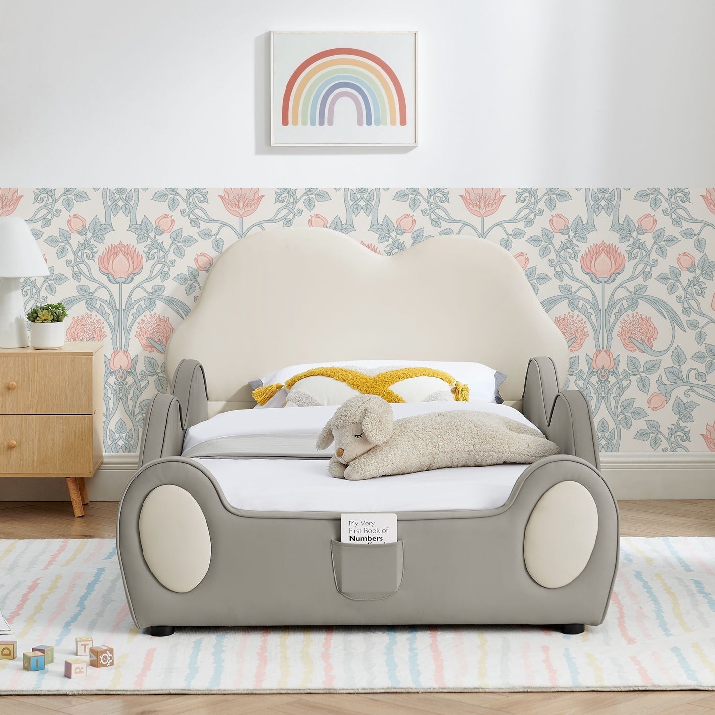Cloud Shape Bed With Guardrails and Kid Storage
