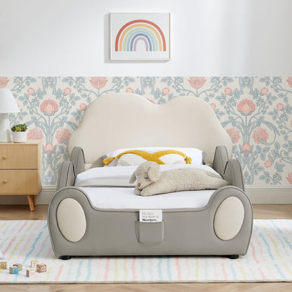 Cloud Shape Bed With Guardrails and Kid Storage