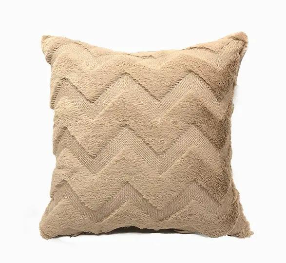 Plush Solid Color Sofa Pillowcase for Living Room