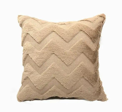 Plush Solid Color Sofa Pillowcase for Living Room