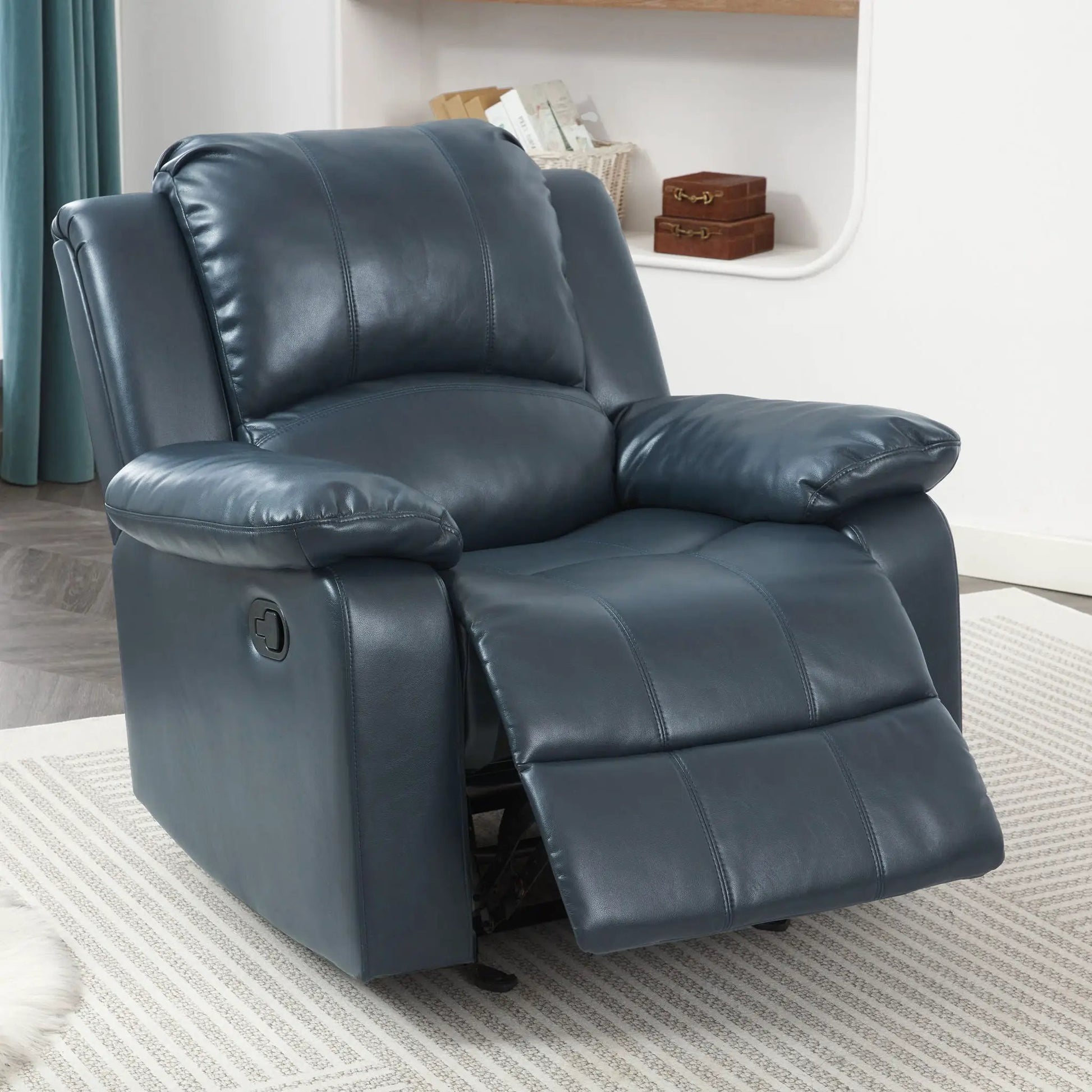 Charlotte Gel Glider Recliner blue leather glider chair by Unique Piece Furniture on Tampa Home & Garden Store